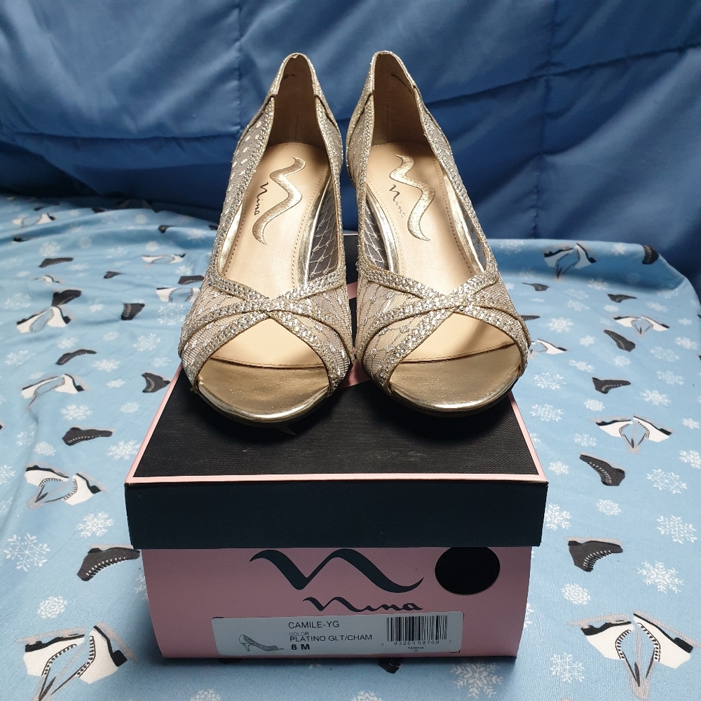 Nina gold heels